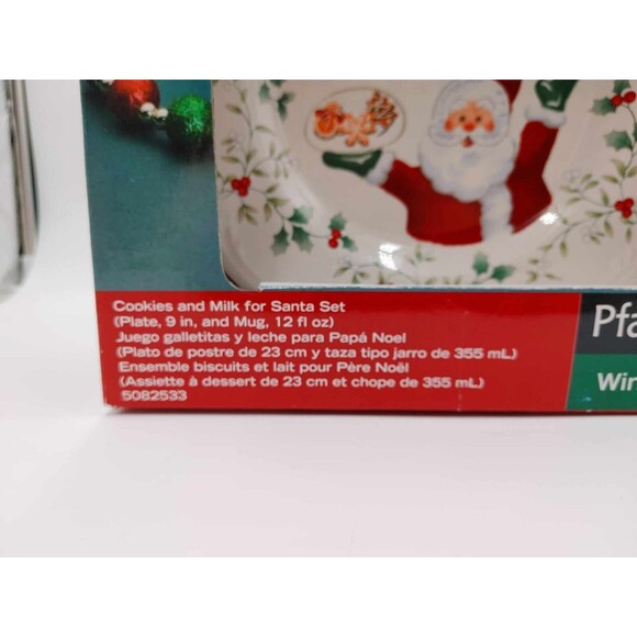 Pfaltzgraff Winterberry Cookies and Milk for Santa Set Open Box - Picture 4 of 5